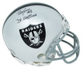 Ray Guy Signed Raiders Riddell Mini Helmet w/Dr. Hangtime - GUYMIN302 - Ray Guy Signed Raiders Riddell Mini Helmet w/Dr. Hangtime product image