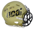 Ray Guy Signed NFL 100th Season Logo Gold Riddell Speed Mini Helmet w/HOF'14 - GUYMIN305 - Ray Guy Signed NFL 100th Season Logo Gold Riddell Speed Mini Helmet w/HOF'14 product image