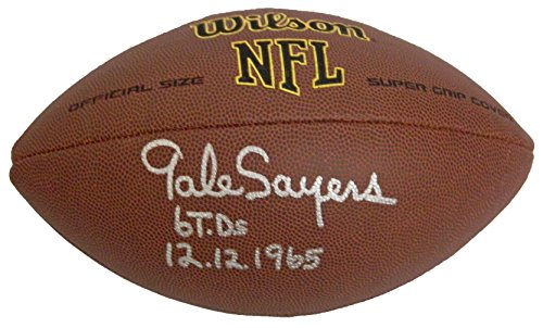 Gale Sayers Signed Wilson NFL Full Size Super Grip Football w/6 TDs 12-12-1965 - SAYFTB303 - Gale Sayers Signed Wilson NFL Full Size Super Grip Football w/6 TDs 12-12-1965 product image