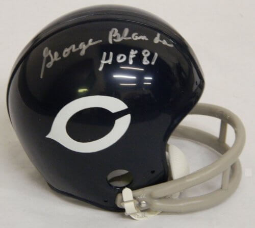 George Blanda Signed Autographed Bears Throwback Mini Helmet w/HOF'81 - BLAMIN300 - George Blanda Signed Autographed Bears Throwback Mini Helmet w/HOF'81 product image