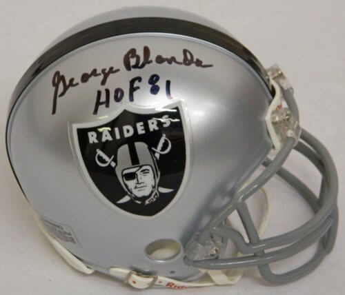 George Blanda Signed Autographed Raiders Mini Helmet w/HOF'81 - BLAMIN302 - George Blanda Signed Autographed Raiders Mini Helmet w/HOF'81 product image