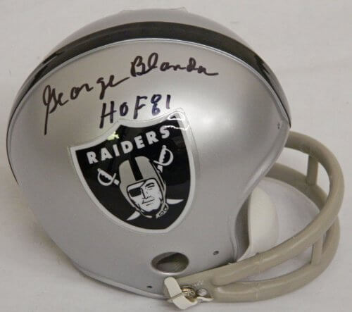 George Blanda Signed Autographed Raiders Throwback Mini Helmet w/HOF'81 - BLAMIN301 - George Blanda Signed Autographed Raiders Throwback Mini Helmet w/HOF'81 product image