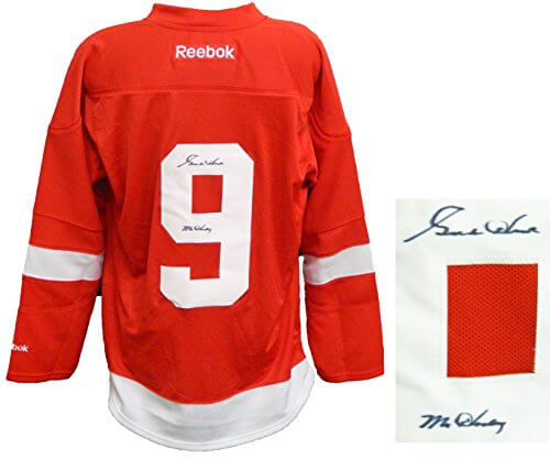 Gordie Howe Signed Detroit Red Wings Red Reebok Premier Jersey w/Mr Hockey - HOWJRY401 - Gordie Howe Signed Detroit Red Wings Red Reebok Premier Jersey w/Mr Hockey product image