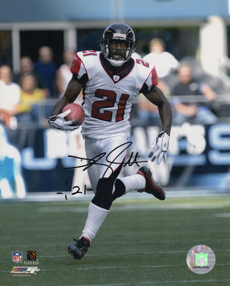 DeAngelo Hall Signed Atlanta Falcons White Jersey With Football 8x10 Photo - HAL08P310 - DeAngelo Hall Signed Atlanta Falcons White Jersey With Football 8x10 Photo product image
