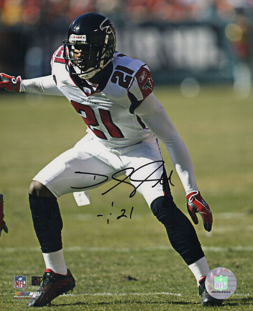 DeAngelo Hall Signed Atlanta Falcons White Jersey Action 8x10 Photo - HAL08P311 - DeAngelo Hall Signed Atlanta Falcons White Jersey Action 8x10 Photo product image