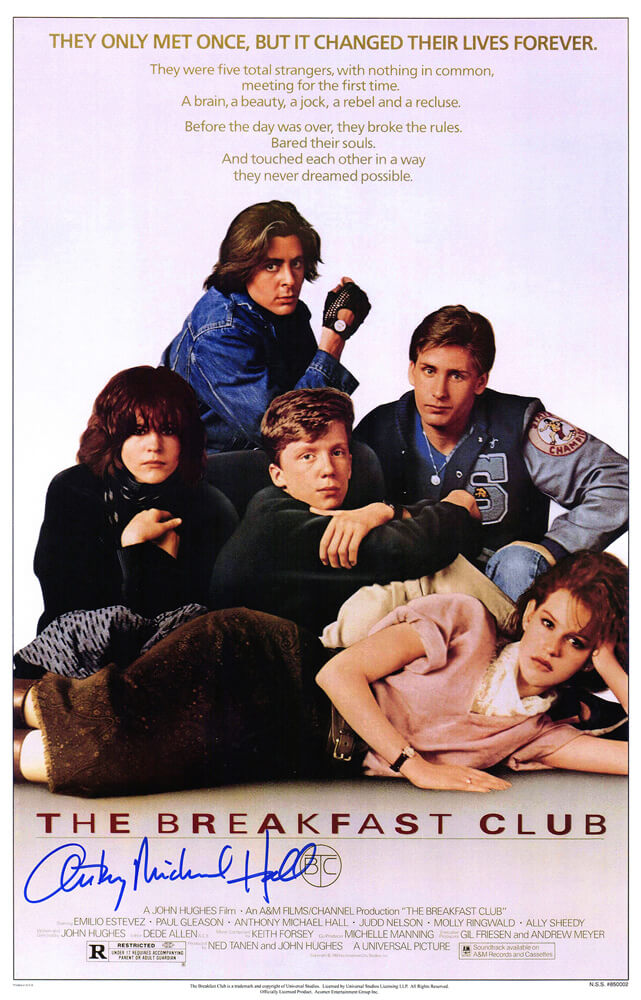 Anthony Michael Hall Signed The Breakfast Club 11x17 Movie Poster - HALPST500 - Anthony Michael Hall Signed The Breakfast Club 11x17 Movie Poster product image
