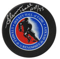 Glenn Hall Signed Hall of Fame Logo Hockey Puck w/HOF'75 - HALPUC403 - Glenn Hall Signed Hall of Fame Logo Hockey Puck w/HOF'75 product image