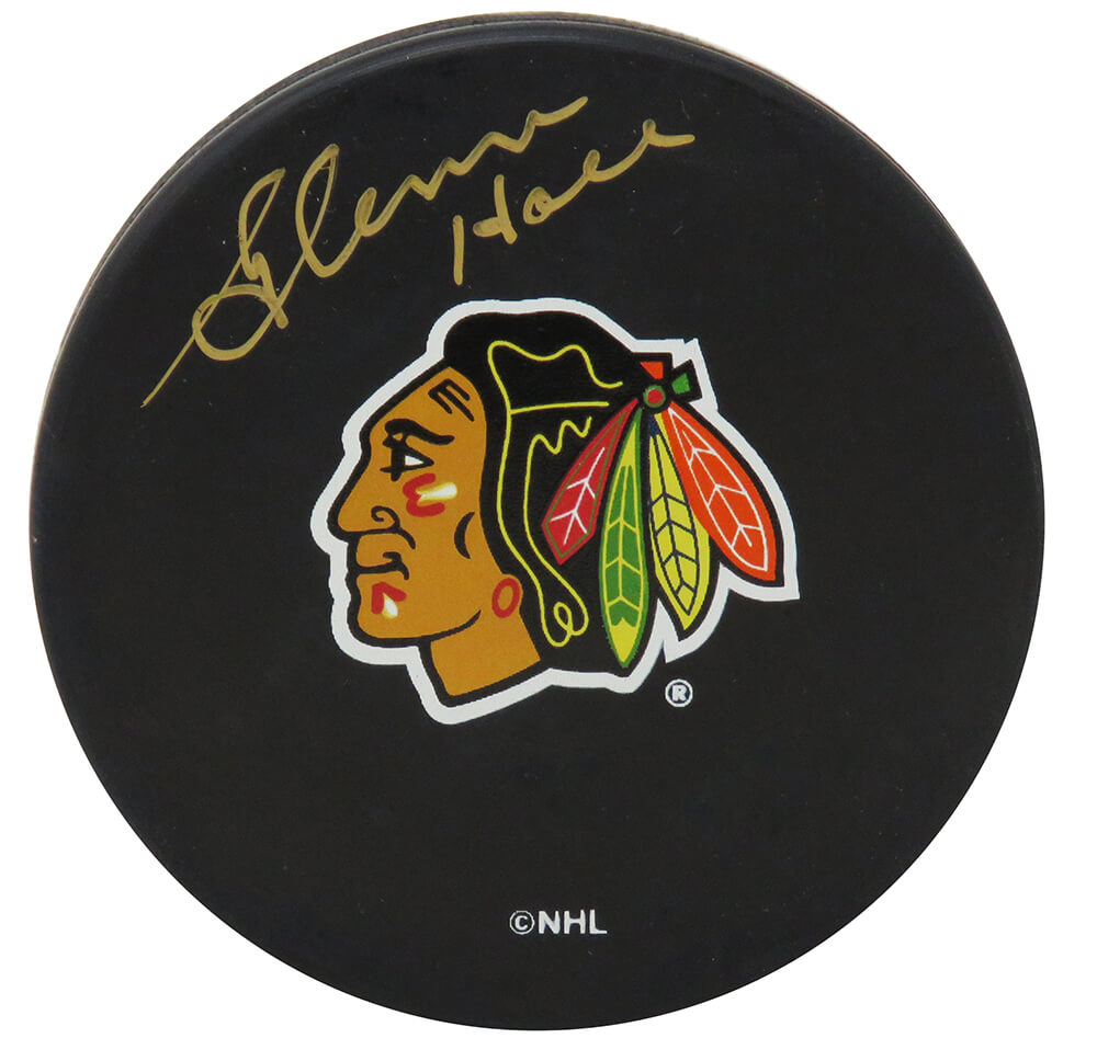 Glenn Hall Signed Chicago Blackhawks Logo Hockey Puck - HALPUC404 - Glenn Hall Signed Chicago Blackhawks Logo Hockey Puck product image