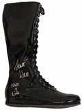 Scott Hall Signed Black Wrestling Boot w/NWO 4 Life - HALSHO500 - Scott Hall Signed Black Wrestling Boot w/NWO 4 Life product image