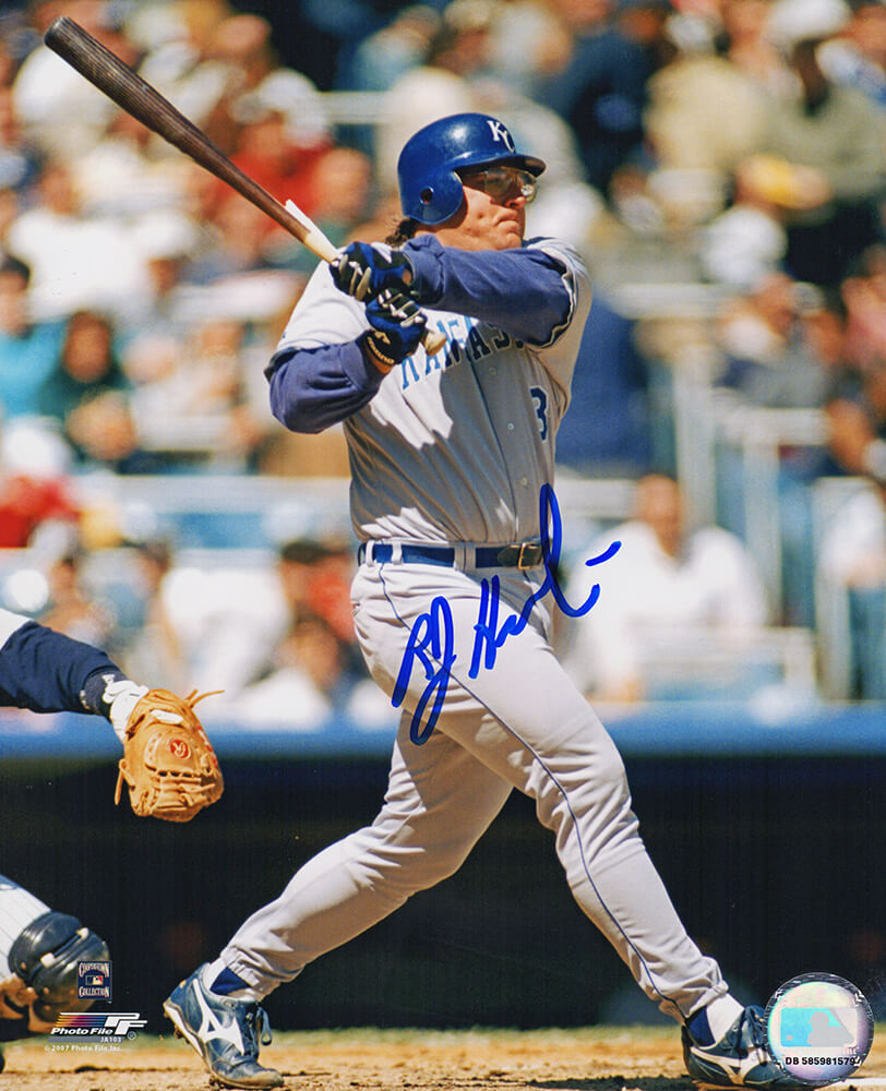 Bob Hamelin Signed Kansas City Royals Swinging Action 8x10 Photo - HAM08P101 - Bob Hamelin Signed Kansas City Royals Swinging Action 8x10 Photo product image