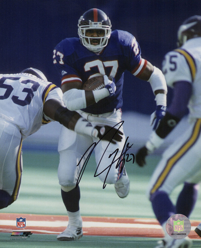 Rodney Hampton Signed New York Giants Blue Jersey vs Vikings Action 8x10 Photo - HAM08P333 - Rodney Hampton Signed New York Giants Blue Jersey vs Vikings Action 8x10 Photo product image