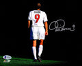 Mia Hamm Signed Soccer Back Turned 8x10 Photo (Beckett) - HAM08P504 - Mia Hamm Signed Soccer Back Turned 8x10 Photo (Beckett) product image