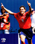 Mia Hamm Signed USA Soccer Celebration 8x10 Photo (Beckett) - HAM08P505 - Mia Hamm Signed USA Soccer Celebration 8x10 Photo (Beckett) product image