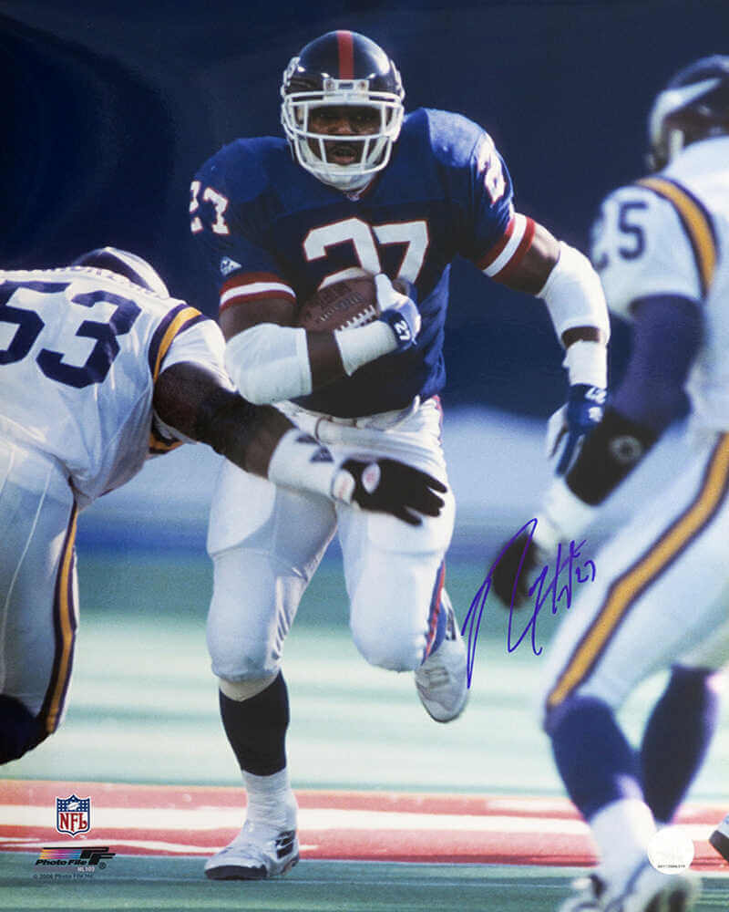 Rodney Hampton Signed New York Giants Blue Jersey Action 16x20 Photo - HAM16P330 - Rodney Hampton Signed New York Giants Blue Jersey Action 16x20 Photo product image