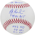 Bob Hamelin Signed Rawlings Official MLB Baseball w/94 AL ROY, .282 Avg, 24 HRs, 65 RBIs - HAMBSB111 - Bob Hamelin Signed Rawlings Official MLB Baseball w/94 AL ROY, .282 Avg, 24 HRs, 65 RBIs product image