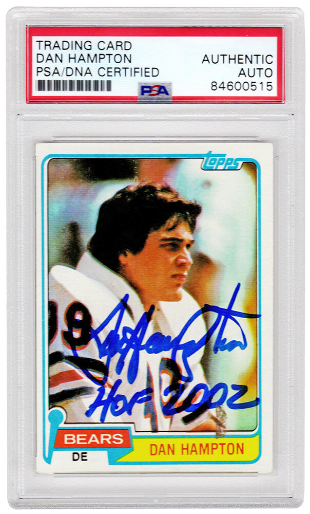 Dan Hampton Signed Chicago Bears 1981 Topps Football Rookie Card #316 w/HOF 2002 - (PSA/DNA Encapsulated) - HAMCAR307 - Dan Hampton Signed Chicago Bears 1981 Topps Football Rookie Card #316 w/HOF 2002 - (PSA/DNA Encapsulated) product image
