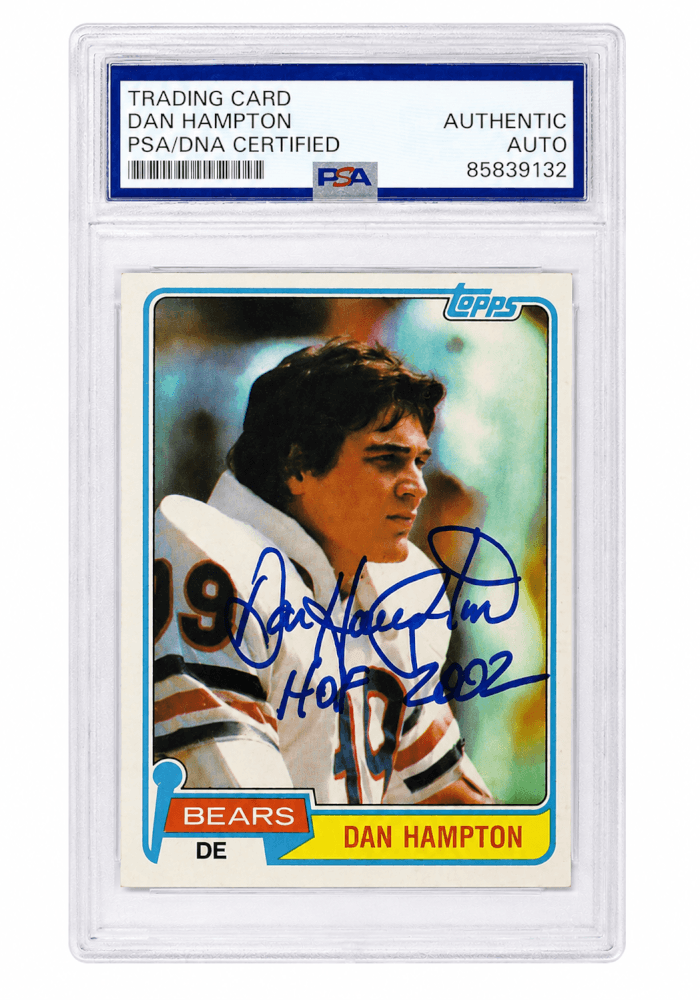 Dan Hampton Signed Bears 1981 Topps Rookie Football Card #316 w/HOF 2002 - (PSA Encapsulated) - HAMCAR308 - Dan Hampton Signed Bears 1981 Topps Rookie Football Card #316 w/HOF 2002 - (PSA Encapsulated) product image