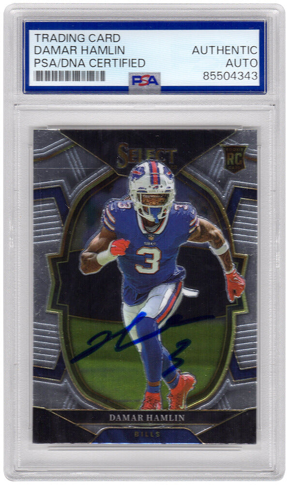 Damar Hamlin Signed Buffalo Bills 2022 Panini Select Football Card #100 - (PSA Encapsulated) - HAMCAR324 - Damar Hamlin Signed Buffalo Bills 2022 Panini Select Football Card #100 - (PSA Encapsulated) product image