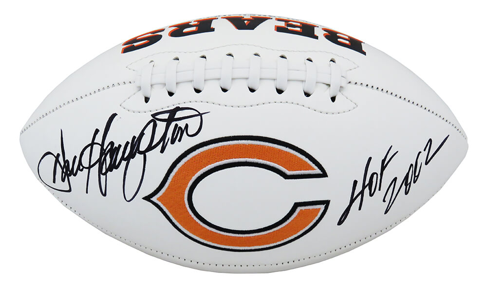 Dan Hampton Signed Chicago Bears White Logo Football w/HOF 2002 - HAMFTB307 - Dan Hampton Signed Chicago Bears White Logo Football w/HOF 2002 product image