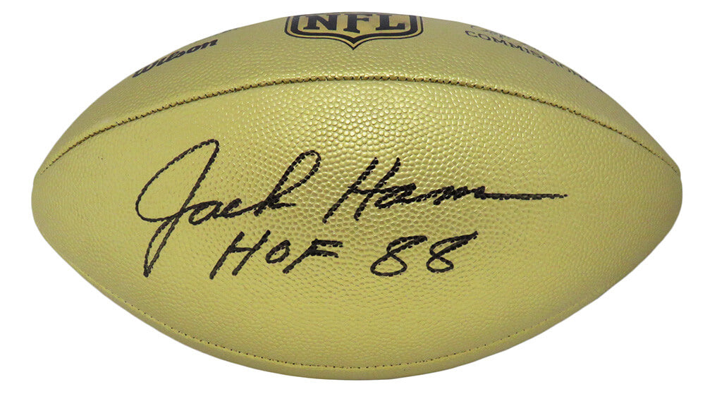 Jack Ham Signed Wilson Duke Gold Metallic NFL Full Size Replica Football w/HOF'88 - HAMFTB323 - Jack Ham Signed Wilson Duke Gold Metallic NFL Full Size Replica Football w/HOF'88 product image