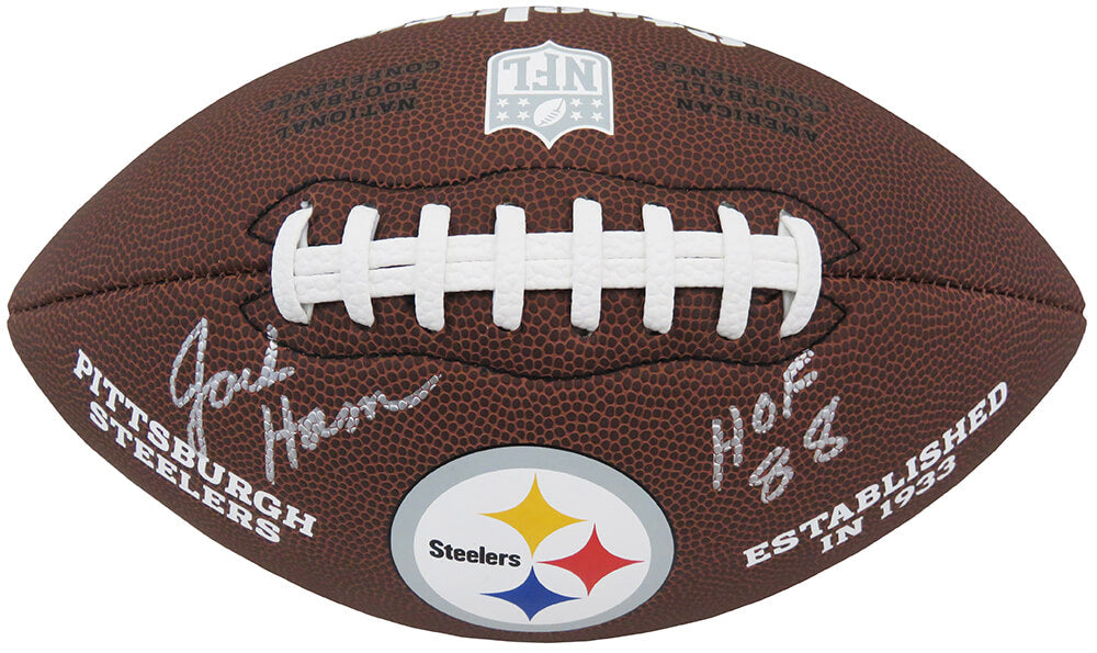 Jack Ham Signed Pittsburgh Steelers Wilson Brown Logo Football w/HOF'88 - HAMFTB324 - Jack Ham Signed Pittsburgh Steelers Wilson Brown Logo Football w/HOF'88 product image