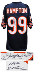 Dan Hampton Signed Navy Custom Jersey w/HOF 2002 - HAMJRY300 - Dan Hampton Signed Navy Custom Jersey w/HOF 2002 product image