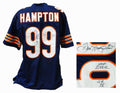 Dan Hampton Signed Navy Custom Football Jersey w/HOF 2002, SB XX - HAMJRY305 - Dan Hampton Signed Navy Custom Football Jersey w/HOF 2002, SB XX product image