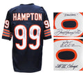 Dan Hampton Signed Navy Custom Football Jersey w/Danimal, SB XX Champs, HOF 2002 - HAMJRY307 - Dan Hampton Signed Navy Custom Football Jersey w/Danimal, SB XX Champs, HOF 2002 product image
