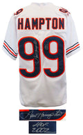 Dan Hampton Signed White Throwback Custom Football Jersey w/HOF 2002 - HAMJRY308 - Dan Hampton Signed White Throwback Custom Football Jersey w/HOF 2002 product image
