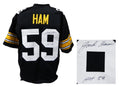 Jack Ham Signed Black Custom Football Jersey w/HOF'88 - HAMJRY320 - Jack Ham Signed Black Custom Football Jersey w/HOF'88 product image