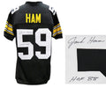 Jack Ham Signed Black Throwback Custom Football Jersey w/HOF'88 - HAMJRY321 - Jack Ham Signed Black Throwback Custom Football Jersey w/HOF'88 product image