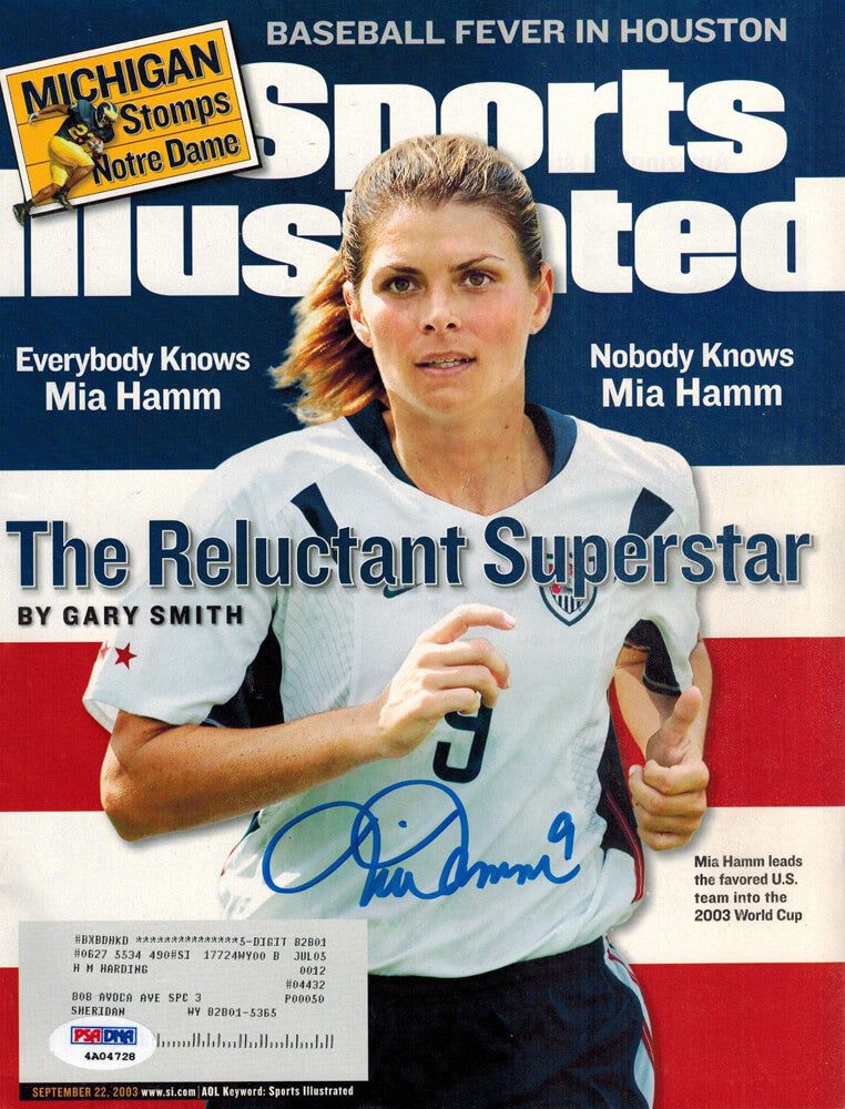 Mia Hamm Signed 9/22/03 USA Sports Illustrated - HAMMAG500 - Mia Hamm Signed 9/22/03 USA Sports Illustrated product image