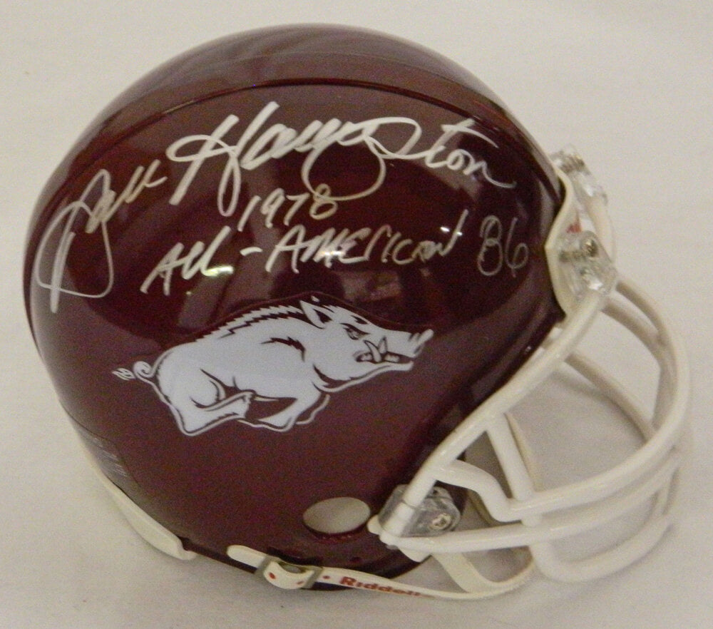 Dan Hampton Signed Arkansas Razorbacks Riddell Mini Helmet w/1978 All-American - HAMMIN303 - Dan Hampton Signed Arkansas Razorbacks Riddell Mini Helmet w/1978 All-American product image