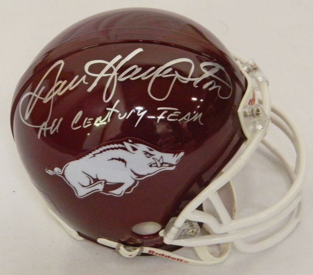 Dan Hampton Signed Arkansas Razorbacks Riddell Mini Helmet w/All-Century Team - HAMMIN304 - Dan Hampton Signed Arkansas Razorbacks Riddell Mini Helmet w/All-Century Team product image