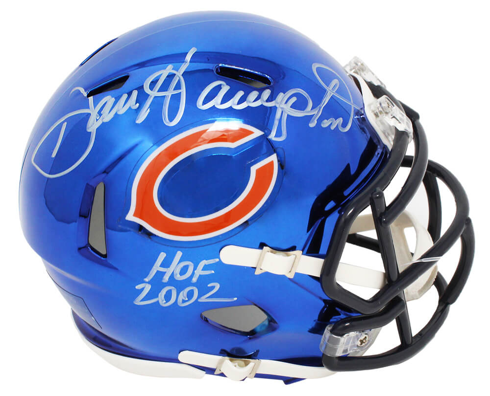 Dan Hampton Signed Chicago Bears Chrome Riddell Speed Mini Helmet w/HOF 2002 - HAMMIN307 - Dan Hampton Signed Chicago Bears Chrome Riddell Speed Mini Helmet w/HOF 2002 product image