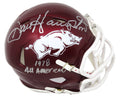 Dan Hampton Signed Arkansas Razorbacks Riddell Speed Mini Helmet w/1978 All-American - HAMMIN309 - Dan Hampton Signed Arkansas Razorbacks Riddell Speed Mini Helmet w/1978 All-American product image