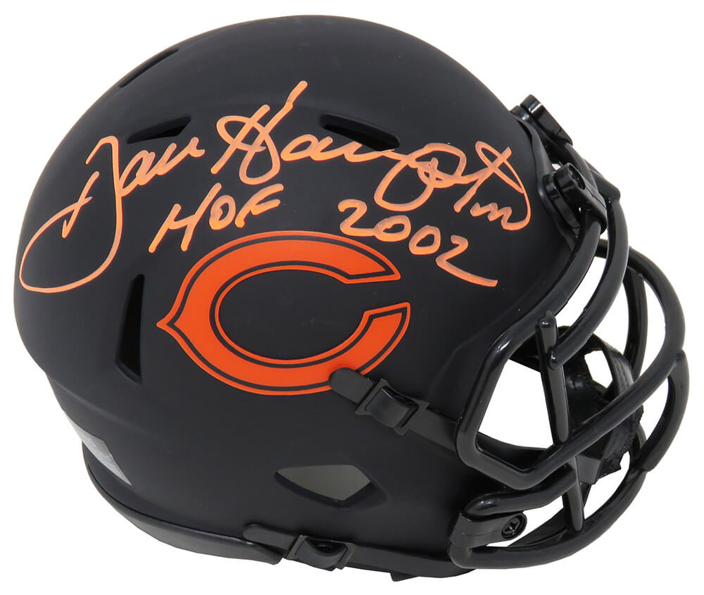 Dan Hampton Signed Chicago Bears Eclipse Black Matte Speed Mini Helmet w/HOF 2002 - HAMMIN313 - Dan Hampton Signed Chicago Bears Eclipse Black Matte Speed Mini Helmet w/HOF 2002 product image