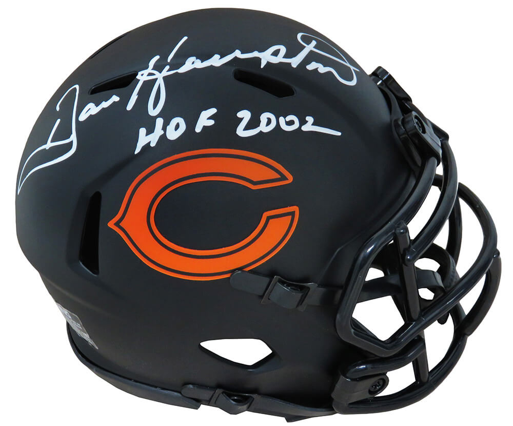 Dan Hampton Signed Chicago Bears Eclipse Black Speed Mini Helmet w/HOF 2002 - HAMMIN315 - Dan Hampton Signed Chicago Bears Eclipse Black Speed Mini Helmet w/HOF 2002 product image