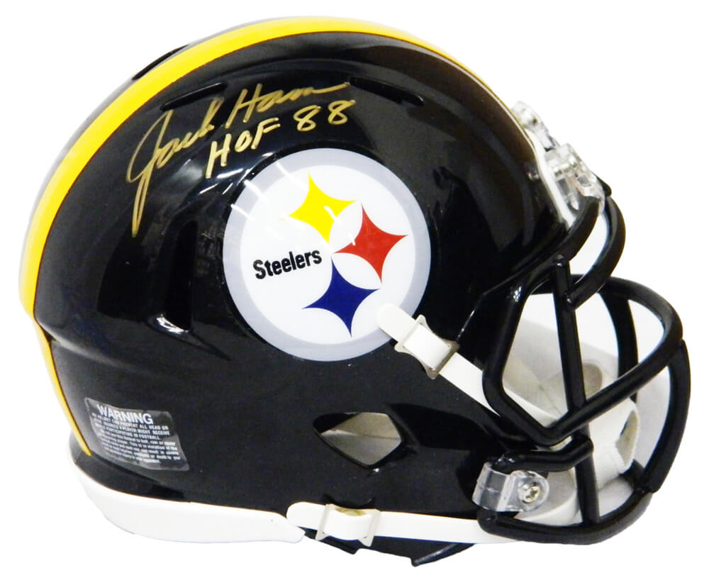 Jack Ham Signed Pittsburgh Steelers Riddell Speed Mini Helmet w/HOF'88 - HAMMIN320 - Jack Ham Signed Pittsburgh Steelers Riddell Speed Mini Helmet w/HOF'88 product image
