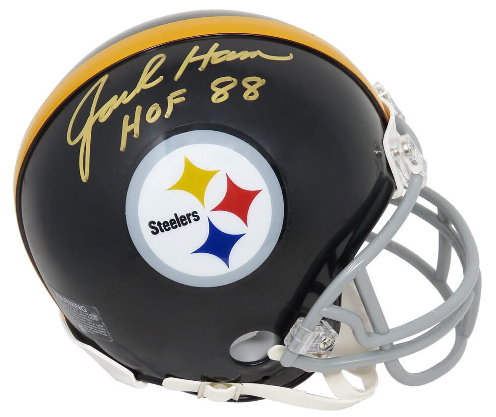 Jack Ham Signed Pittsburgh Steelers Throwback Riddell Mini Helmet w/HOF'88 - HAMMIN322 - Jack Ham Signed Pittsburgh Steelers Throwback Riddell Mini Helmet w/HOF'88 product image