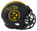 Jack Ham Signed Pittsburgh Steelers Eclipse Black Matte Riddell Speed Mini Helmet w/HOF'88 - HAMMIN326 - Jack Ham Signed Pittsburgh Steelers Eclipse Black Matte Riddell Speed Mini Helmet w/HOF'88 product image