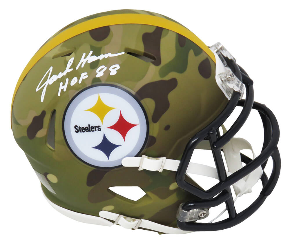 Jack Ham Signed Pittsburgh Steelers CAMO Riddell Speed Mini Helmet w/HOF'88 - HAMMIN328 - Jack Ham Signed Pittsburgh Steelers CAMO Riddell Speed Mini Helmet w/HOF'88 product image