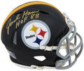 Jack Ham Signed Pittsburgh Steelers Throwback Riddell Speed Mini Helmet w/HOF'88 (In Gold) - HAMMIN335 - Jack Ham Signed Pittsburgh Steelers Throwback Riddell Speed Mini Helmet w/HOF'88 (In Gold) product image