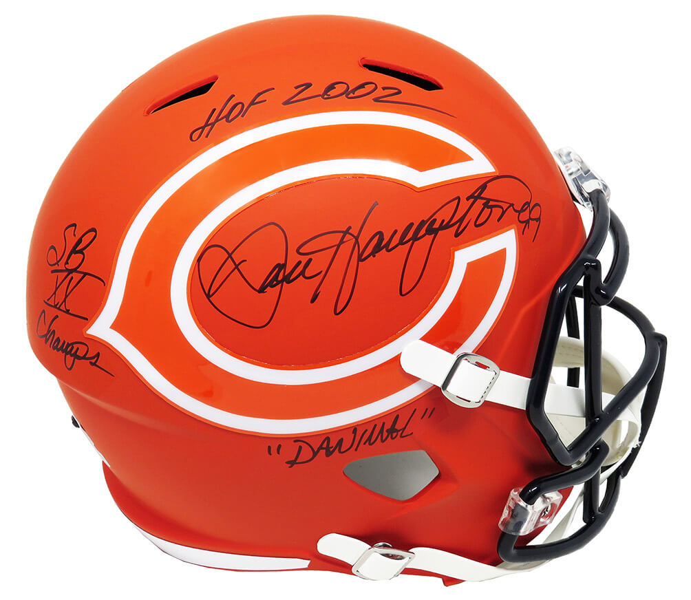 Dan Hampton Signed Chicago Bears AMP Alternate Riddell Speed Full-Size Replica Helmet w/HOF 2002, SB XX Champs, Danimal - HAMREP307 - Dan Hampton Signed Chicago Bears AMP Alternate Riddell Speed Full-Size Replica Helmet w/HOF 2002, SB XX Champs, Danimal product image