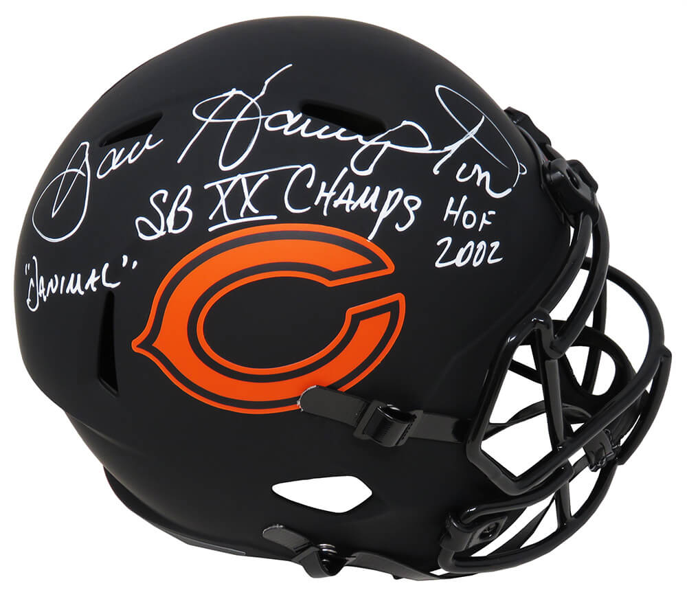 Dan Hampton Signed Chicago Bears Eclipse Riddell Speed Full-Size Replica Helmet w/HOF 2002, SB XX Champs, Danimal - HAMREP317 - Dan Hampton Signed Chicago Bears Eclipse Riddell Speed Full-Size Replica Helmet w/HOF 2002, SB XX Champs, Danimal product image