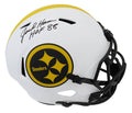 Jack Ham Signed Pittsburgh Steelers Lunar Eclipse White Matte Riddell Full Size Speed Replica Helmet w/HOF'88 - HAMREP328 - Jack Ham Signed Pittsburgh Steelers Lunar Eclipse White Matte Riddell Full Size Speed Replica Helmet w/HOF'88 product image