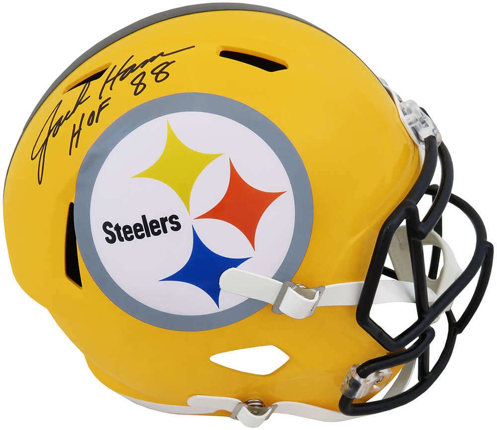 Jack Ham Signed Pittsburgh Steelers Throwback Gold Riddell Full Size Speed Replica Helmet w/HOF'88 - HAMREP332 - Jack Ham Signed Pittsburgh Steelers Throwback Gold Riddell Full Size Speed Replica Helmet w/HOF'88 product image