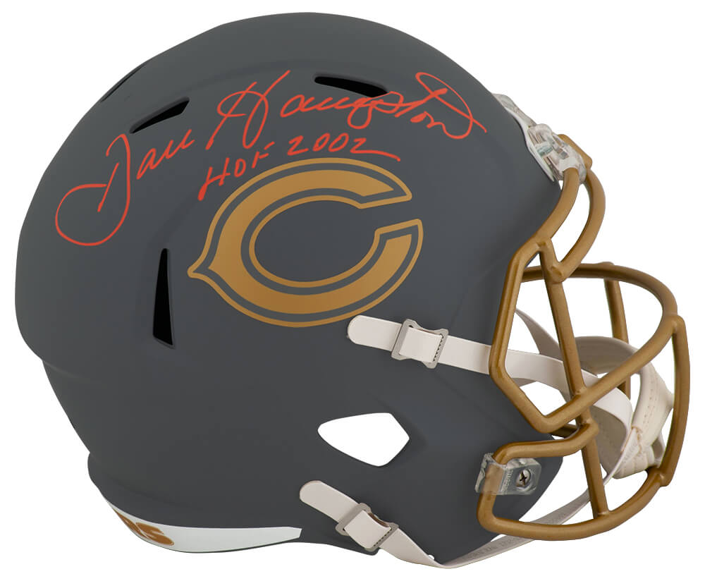 Dan Hampton Signed Chicago Bears SLATE Riddell Full Size Speed Replica Helmet w/HOF 2002 - HAMREP340 - Dan Hampton Signed Chicago Bears SLATE Riddell Full Size Speed Replica Helmet w/HOF 2002 product image