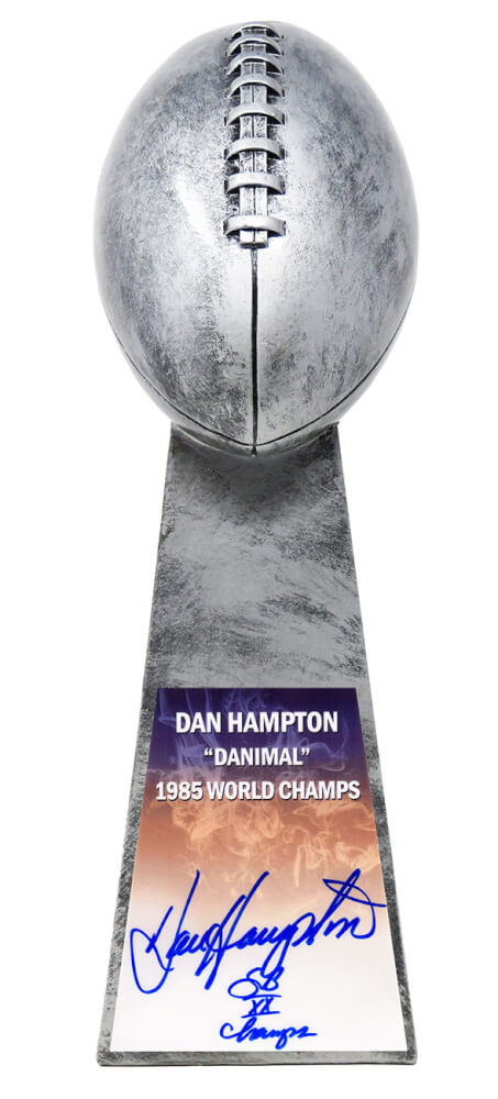 Dan Hampton Signed Football World Champion 15 Inch Replica Silver Trophy w/SB XX Champs - HAMTRO300 - Dan Hampton Signed Football World Champion 15 Inch Replica Silver Trophy w/SB XX Champs product image