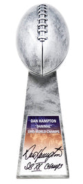 Dan Hampton Signed Football World Champion 15 Inch Rep Silver Trophy w/SB XX Champs - HAMTRO306 - Dan Hampton Signed Football World Champion 15 Inch Rep Silver Trophy w/SB XX Champs product image